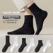 Black And White Solid Color Sports Cotton Socks Men's And Women's mid Calf Short Socks Breathable Comfortable Sweat Absorbent Long Socks_desvips.com