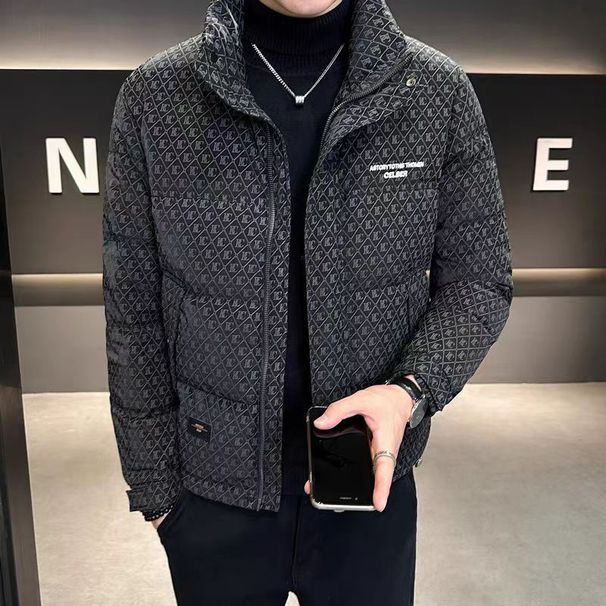 2025 Years Bestseller Plaid Season Trend Brand Stand Collar Men's Urban Simple Warm Down Jacket Wholesale_desvips.com
