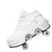 Deform Wheel Double Row Sneakers 4 Wheels Breathable Skates Shoes Walking Invisible Pulley Deformation Roller_desvips.com