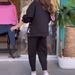 Women's Fashion Solid Color Pullover Loose Casual Sports Pants Suit_desvips.com