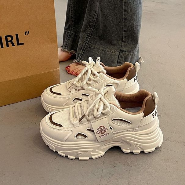 Xianjiao Xiaobao Street Thick Sole Dad Women's Spring Versatile Super Hot 2024 New Elevated Casual Sports Shoes_desvips.com