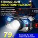 Strong Light Sensor Headlight Fluorescent Color USB Charging Outdoor Night Running LED Lighting Headlight_desvips.com