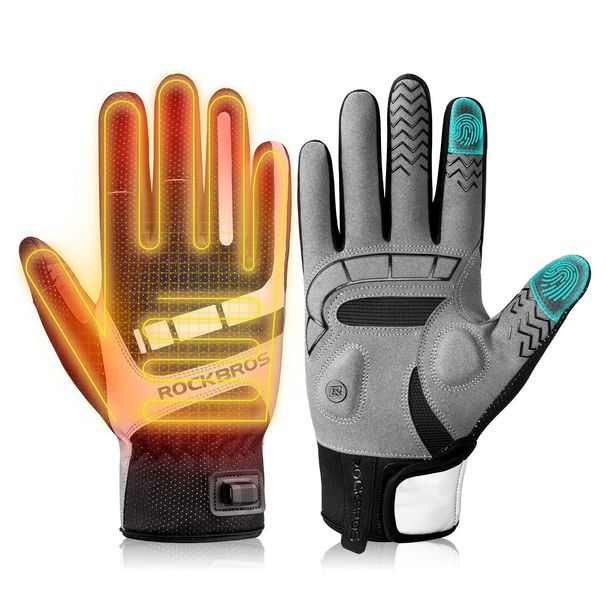 ROCKBROS Beheizbare Handschuhe Winter Warm Beheizte Motorradhandschuhe Fahrrad_desvips.com