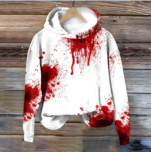 Women's Clothing Halloween New Products Women's Autumn and Winter Loose Sweater 3D Letter Printed Hooded Sweater Women_desvips.com