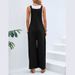 Women"s Solid Color Casual Strappy Jumpsuits _desvips.com