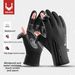 Vilico Outdoor Sports Touchscreen Water-Resistant Fingerless Fishing Fleece PU Leather Cycling Thermal Ski Gloves_desvips.com