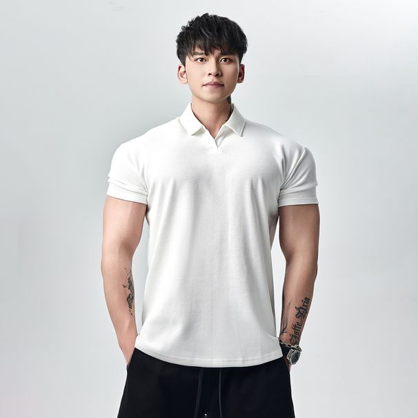 GD Summer New Chinese Style Henley Collar/Reversible Collar Large POLO Cuffed Sports Breathable Casual Training High_desvips.com