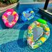 Environmentally Friendly PVC Thickened Drop Net Yarn Leaf Print Water Recliner With Canopy Back Adult Inflatable Floating Row_desvips.com
