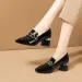 Square Heel Metal Chain Pumps Loafer Women Fashion Slip On Slipper Design Casual Mary Janes Shoes Spring Summer_desvips.com