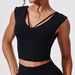 Women's Quick Drying Sportswear Tight Fitting Short Sleeved Running And Training Top Thin Comfortable Yoga Wear_desvips.com