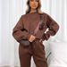 fashion suits for women long-sleeved loose round neck sweatshirt casual sports trousers_desvips.com