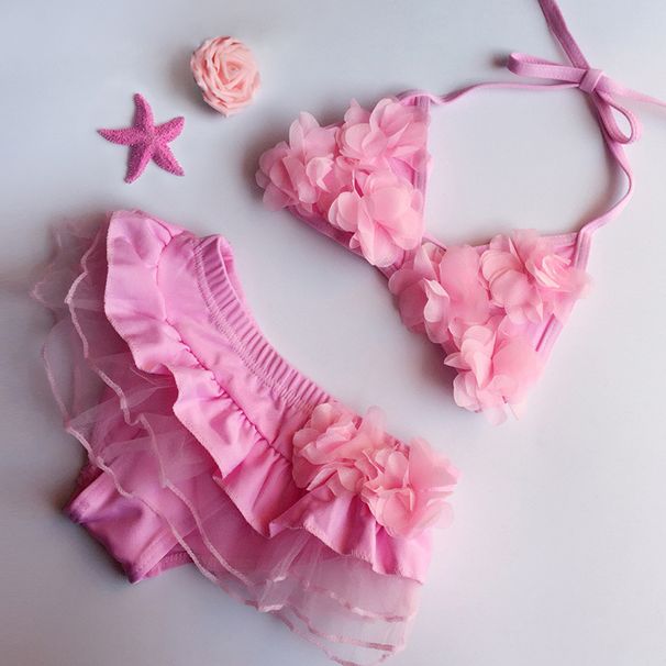 Korean Children's Swimwear Girls, Baby Skirt-style Bikini, Cute Two-piece Swimsuit For Young Girls_desvips.com