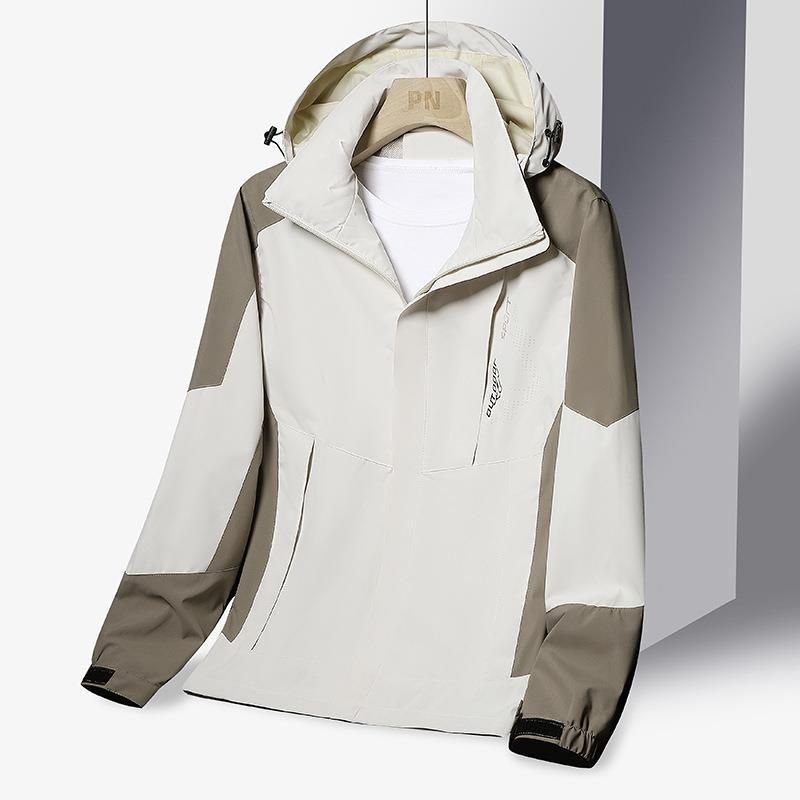 New Releases In December Outdoor Men Spring Autumn Single Layer Thin Hooded Waterproof Windproof Women Warm Coat Hiking Jacket_desvips.com