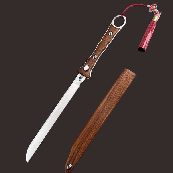 New Sheath Household Fruit Knife, Portable, Sharp, With A Wooden Handle, Suitable Outdoor Use, High-hardness Blade,_desvips.com