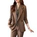 Women's Clothing Design Sense Small Suit Jacket Back Split Top Long Sleeve_desvips.com