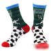 Men's And Women's 100% Cotton High Top Socks Football Style Checkered Pattern Trendy Sports Footwear For Fans_desvips.com