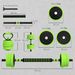Set Pesi Da Palestra 4 In 1 Da 20kg, Convertibile In Kettlebell, 2 Manubri, Bilanciere E Supporto Flessioni, Verde_desvips.com