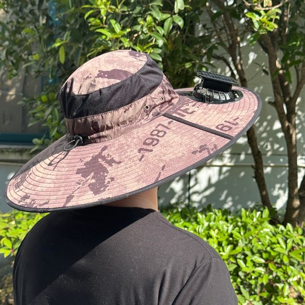 2025 New Solar Dual Fan Air Conditioning Cooling Sunshade Sun Protection Wide Brim Fisherman Summer Fishing Hiking Hat_desvips.com
