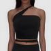 New Fashion One-Shoulder Sling Yoga Bra Sports Fitness Yoga Vest With Chest Pad_desvips.com