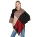 Large Checkered Color-blocked Knitted Warm Shawl European And American Autumn And Winter New Imitation Cashmere Tassel Pullover Cape_desvips.com