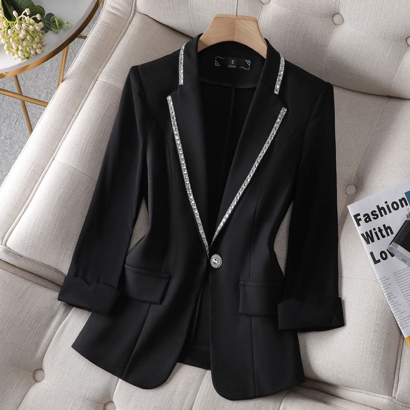 Women's Clothing White small suit jacket for women 2023 new spring and autumn Korean style casual high-end fashion suit ladies tops_desvips.com