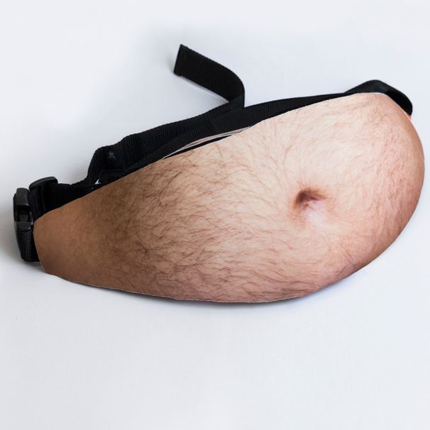 Novelty Fake Belly Fanny Pack,Funny Human Belly Waist Bag For Party Cosplay_desvips.com