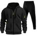 Same Day Shipping Factory Direct And Sweatpants Two-Piece Set Arm Zipper Pullover Loose Sweatshirt Hoodie Men's Clothing_desvips.com