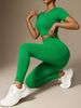 Women's Yoga Suit Seamless T Shirt And Pants High Waisted Quick Drying High Elasticity Hip Lifting Sports Outdoor Fitness_desvips.com