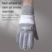 Autumn Winter Gloves For Women, Riding, Driving, Fleece-Lined, Warm, Non-Slip, Outdoor, Travel, Sports_desvips.com