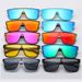 Counter Large Frame Colorful Unisex Real Film One-piece Outdoor Cycling Sunglasses UV Protection_desvips.com