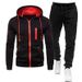 22 Spring And Autumn New Men's Sports Hooded Cardigan Long Sleeve Sweatshirt Sweatpants Casual Zipper Suit_desvips.com
