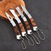 Outdoor Portable Double Steel Head Four-Piece Set Colorful Wood Small Folding Classic Sharp Pocket Knife_desvips.com