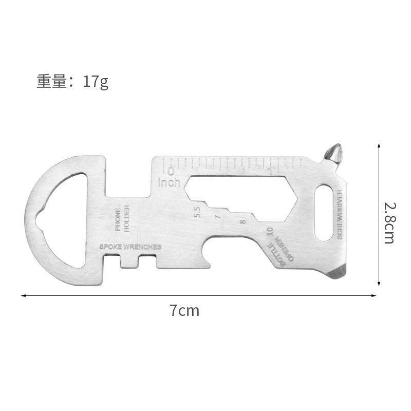 Multifunctional Outdoor Portable Multi-Shaped Keychain Bottle Opener Camping Stainless Steel Creative Tool Card_desvips.com