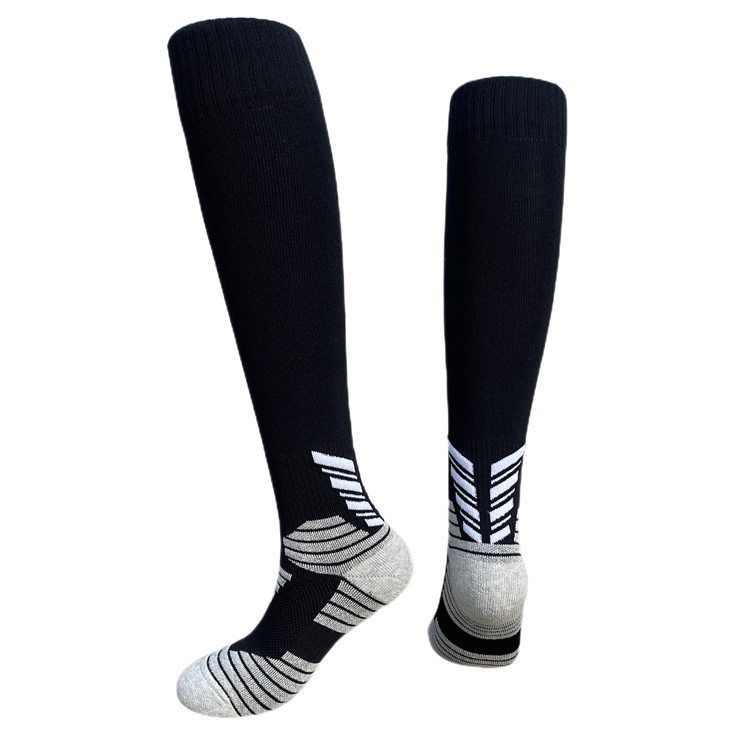 Men's Over-The-Knee Football Socks - Non-Slip Towel Bottom & Thickened (Basketball, Training, Breathable Cotton Blend)_desvips.com