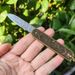 Lijin Outdoor Portable Lockless Mini Pocket Sharp Key Bronze Flower Damascus Leather Folding Knife_desvips.com