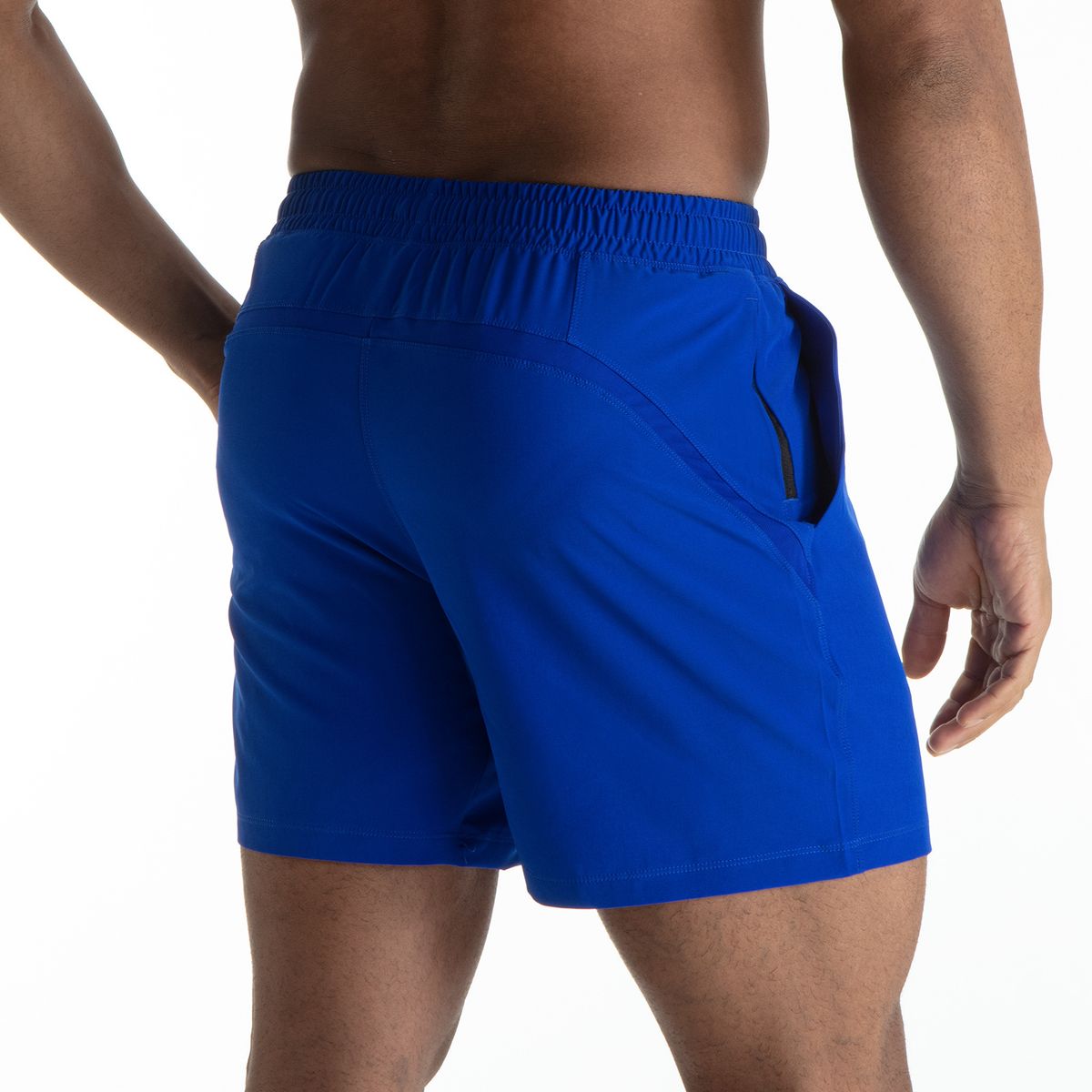 Men's Breathable Running Shorts - Quick-Dry & Stretch For Gym & Jogging (Mesh Panels Loose Fit Black/Blue)_desvips.com