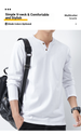 Autumn Bottom With V-neck Long Sleeves Men's Large Size Loose Cotton Two T-shirts_desvips.com