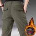 001 Cross-Border New Outdoor Tactical Men Winter Multi-Pocket Fleece-Lined Casual Straight Cargo Quick-Dry Pants_desvips.com