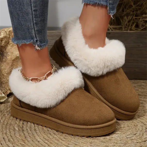 hot Free Shipping Designer Slippers For Woman Autumn And Winter New Style Indoor Outdoor Snow Boots Wear Warm Brown_desvips.com