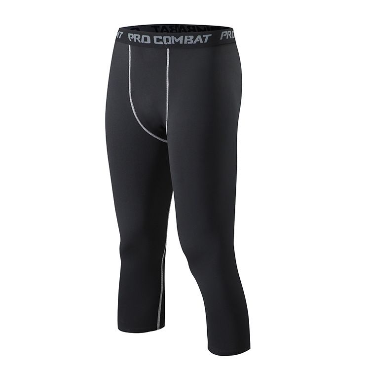 Fitness Basketball Leggings Sports Training Trousers Men's Seven-point Fitness Quick-drying High Elastic Compression Leggings Running_desvips.com