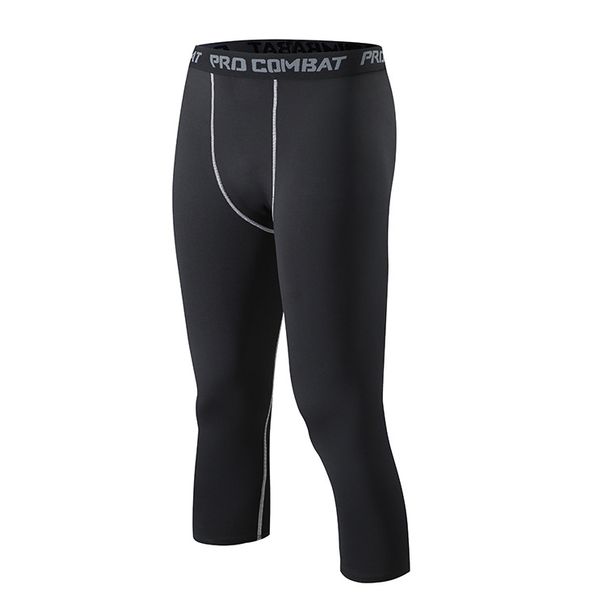 Fitness Basketball Leggings Sports Training Trousers Men's Seven-point Fitness Quick-drying High Elastic Compression Leggings Running_desvips.com