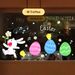 ins Cartoon Rabbit Glass Window Sticker, Easter Decoration For Maternity And Baby Store, Egg Electrostatic Sticker_desvips.com