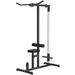 Stazione Fitness Pull Down Da Con Panca E Cavo Regolabile, In Acciaio 107x120x190cm Nero_desvips.com