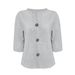 Women's Linen Blend V-Neck Blouse, 3/4 Rolled Sleeve Button Down Shirt, Casual Loose Fit Tunic Top For Daily/Office/Summer, Breathable Ligh Oberteile _desvips.com