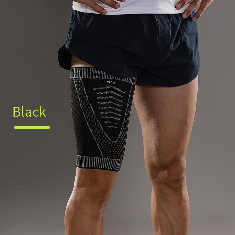 VBOSI Thigh Support Pads For Sports - Breathable Compression Leg Sleeves For Running, Football, Basketball, Volleyball & Fitness (Black, M/L/XL)_desvips.com