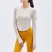 With Chest Pad Threaded Slimming Sports Long Sleeve Quick-Dry Running Internet Celebrity Elastic Fitness Top Slim Fit_desvips.com