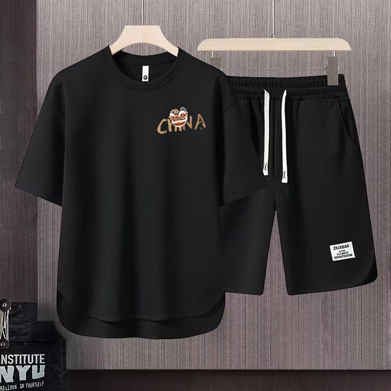 2024 men's tracksuit men short sve tshirt +shorts two piece set sportswe en's fi sports quickdrying sets_desvips.com