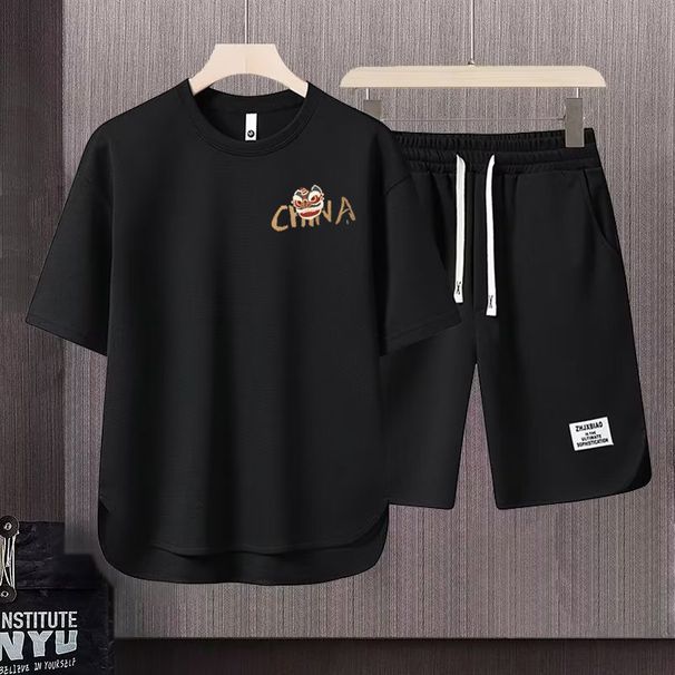 2024 men's tracksuit men short sve tshirt +shorts two piece set sportswe en's fi sports quickdrying sets_desvips.com