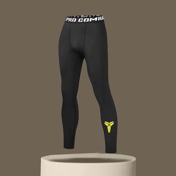 New Fitness Clothing Men's Quick-Drying Elastic Bodysuit Sports Outdoor Morning Running Bottoming Long-Sleeved Trousers_desvips.com