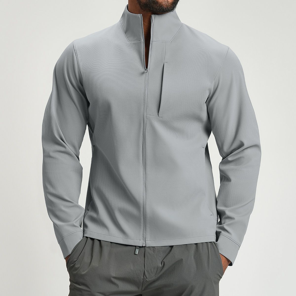 KOOSSOASIS Urban Outdoor Functional Solid Color Breathable Men's Spring And Autumn Versatile Stand-up Collar Sports Casual Jacket 1190_desvips.com